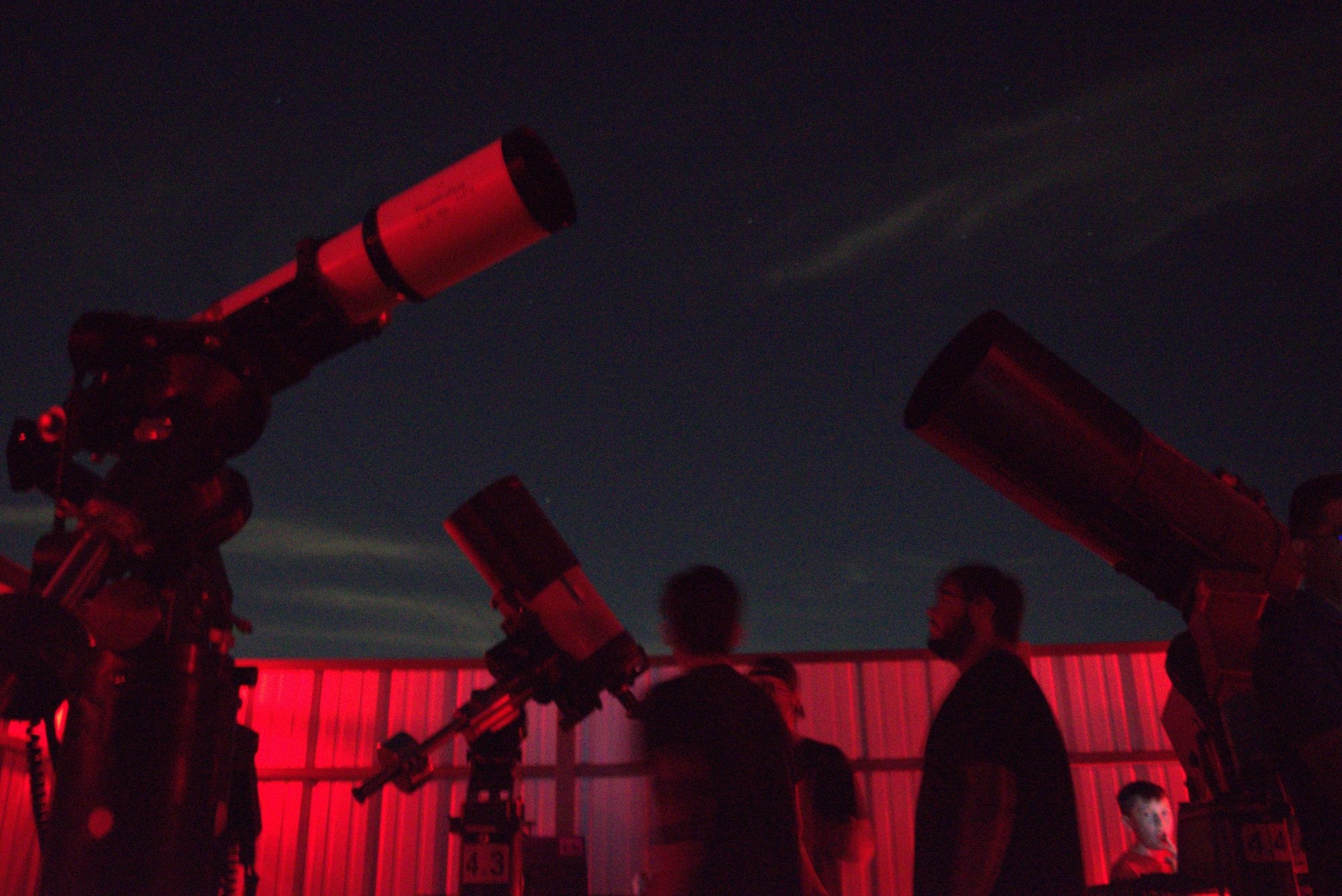 Image of the inside of a hut during a star party
